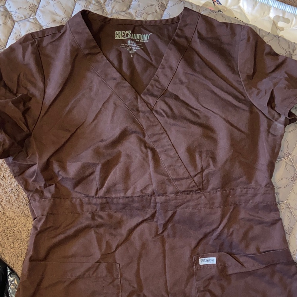Grey's Anatomy Chocolate Brown Scrub Top
